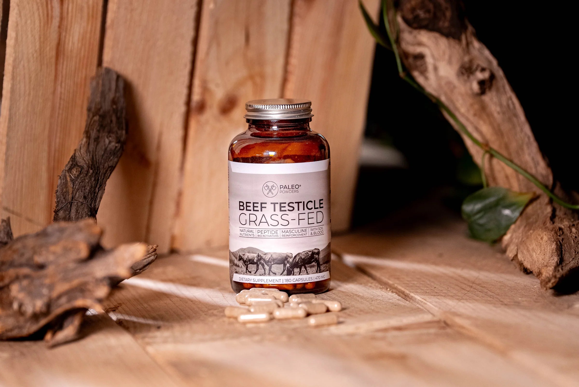 PALEO POWDERS - Beef Testicles (Pašna reja), 180 Kapsul