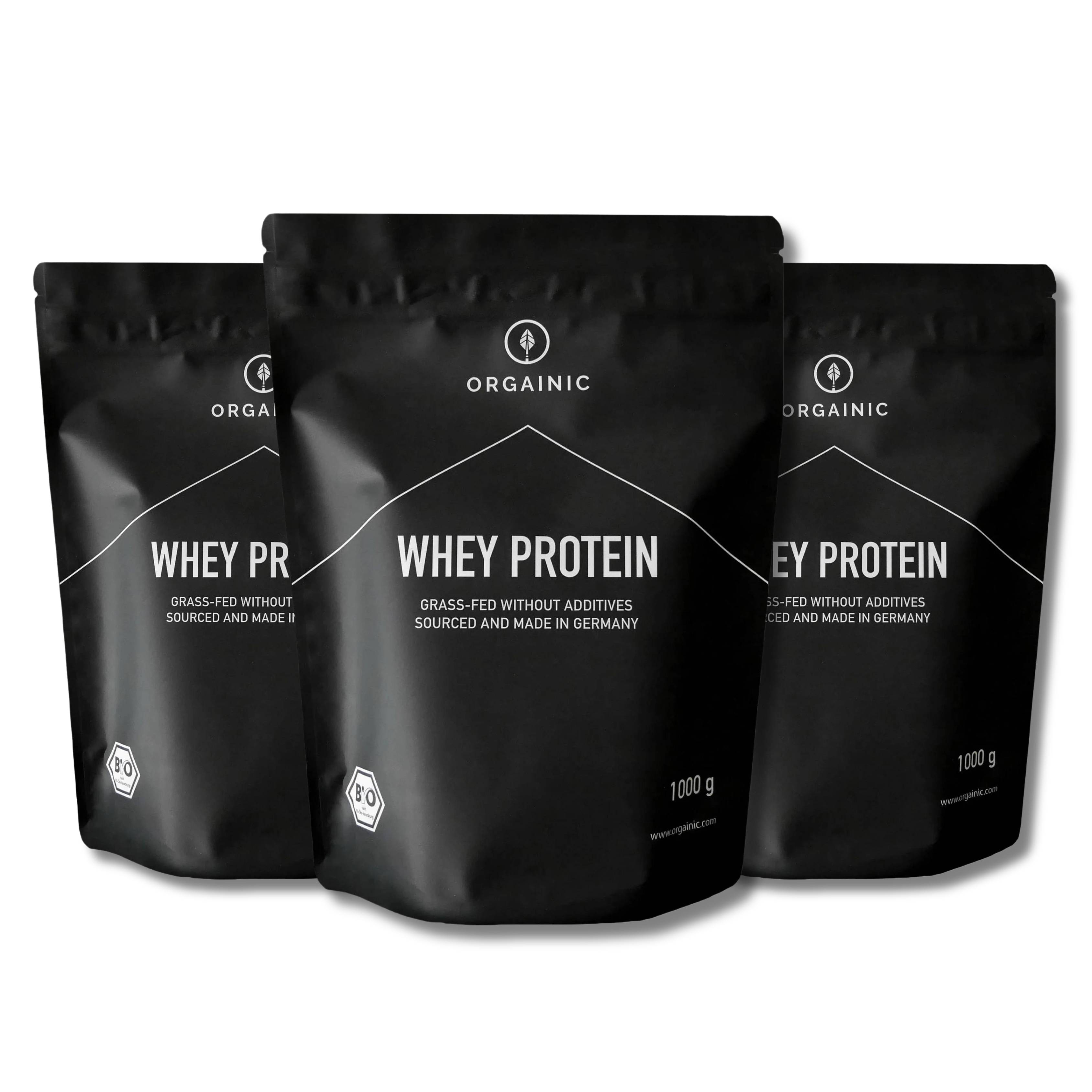 3x ORGAINIC Whey Protein, 1000g