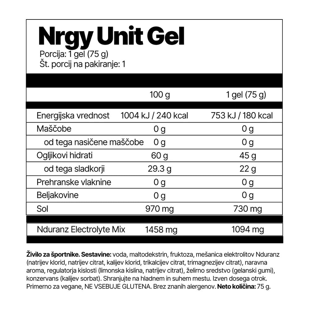 NDURANZ Nrgy Unit Gel, 16x75g